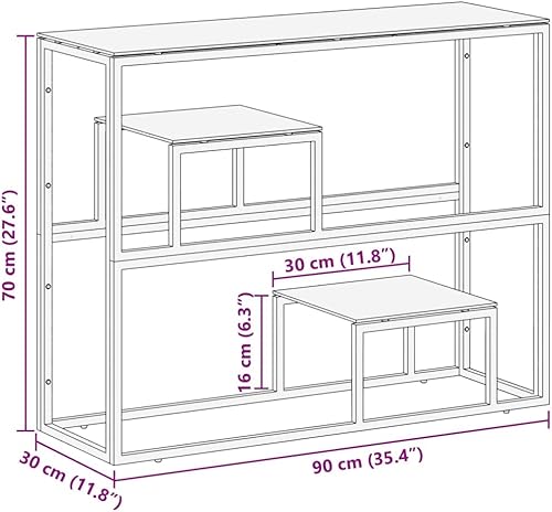 Miniatura 3 de Mesa auxiliar para sofá, mesa de consola moderna, rectangular, moderna para espacios pequeños, sala de estar, dormitorio
