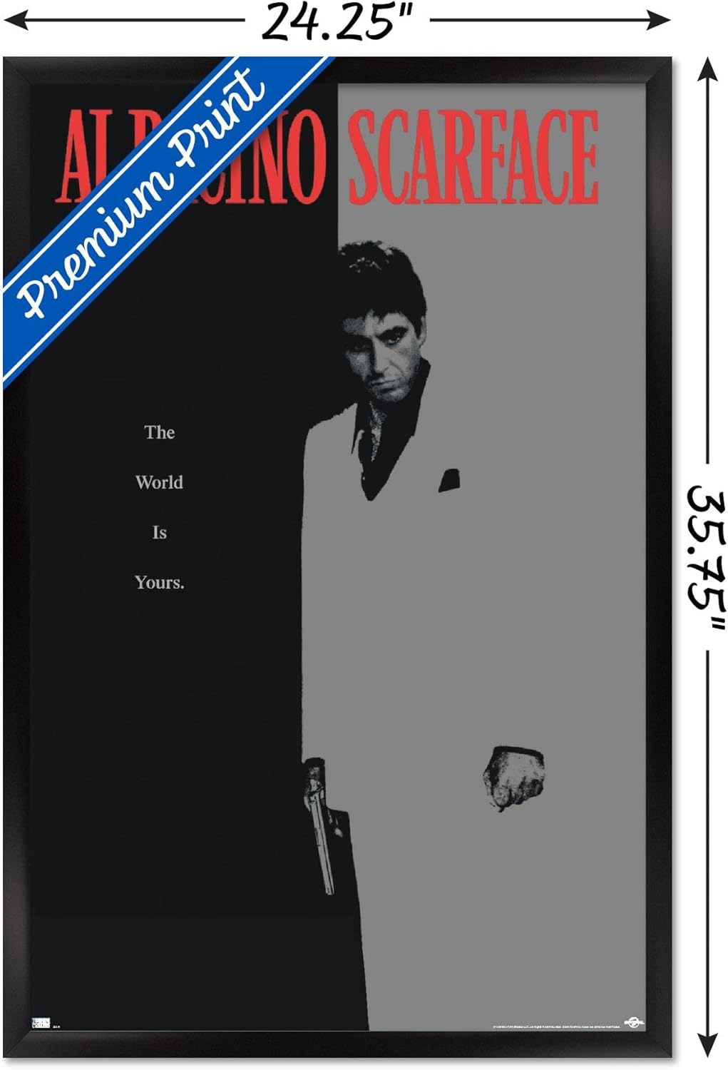 Trends International Scarface - One Sheet Wall Poster, 22.375" x 34", Black Framed Version