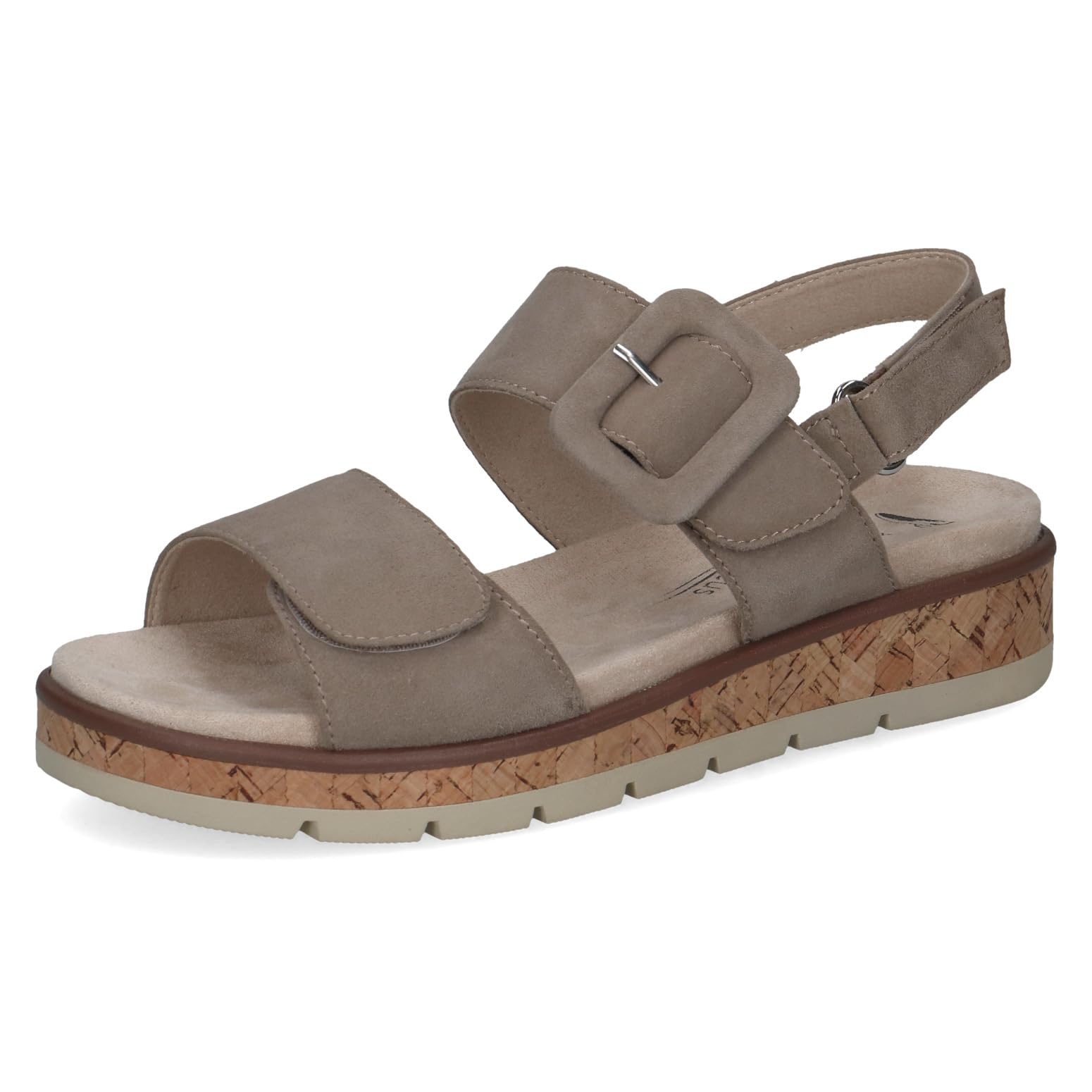 Caprice Damen Sandalen flach aus Leder mit Plateau