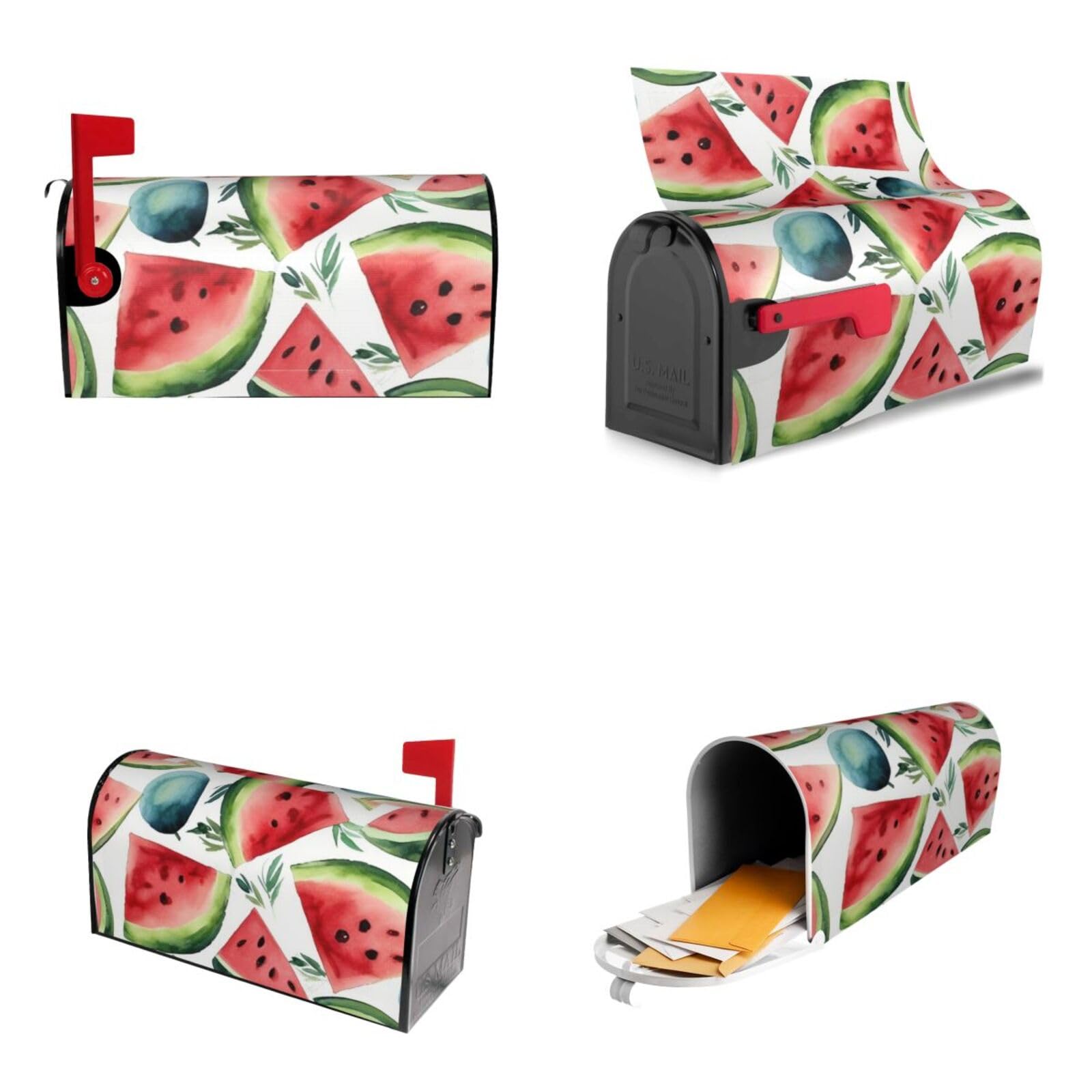 Watercolor Watermelon Pattern Mailbox Covers Magnetic Wraps Post Letter Box Cover Garden Home Decor 25.5x21 in