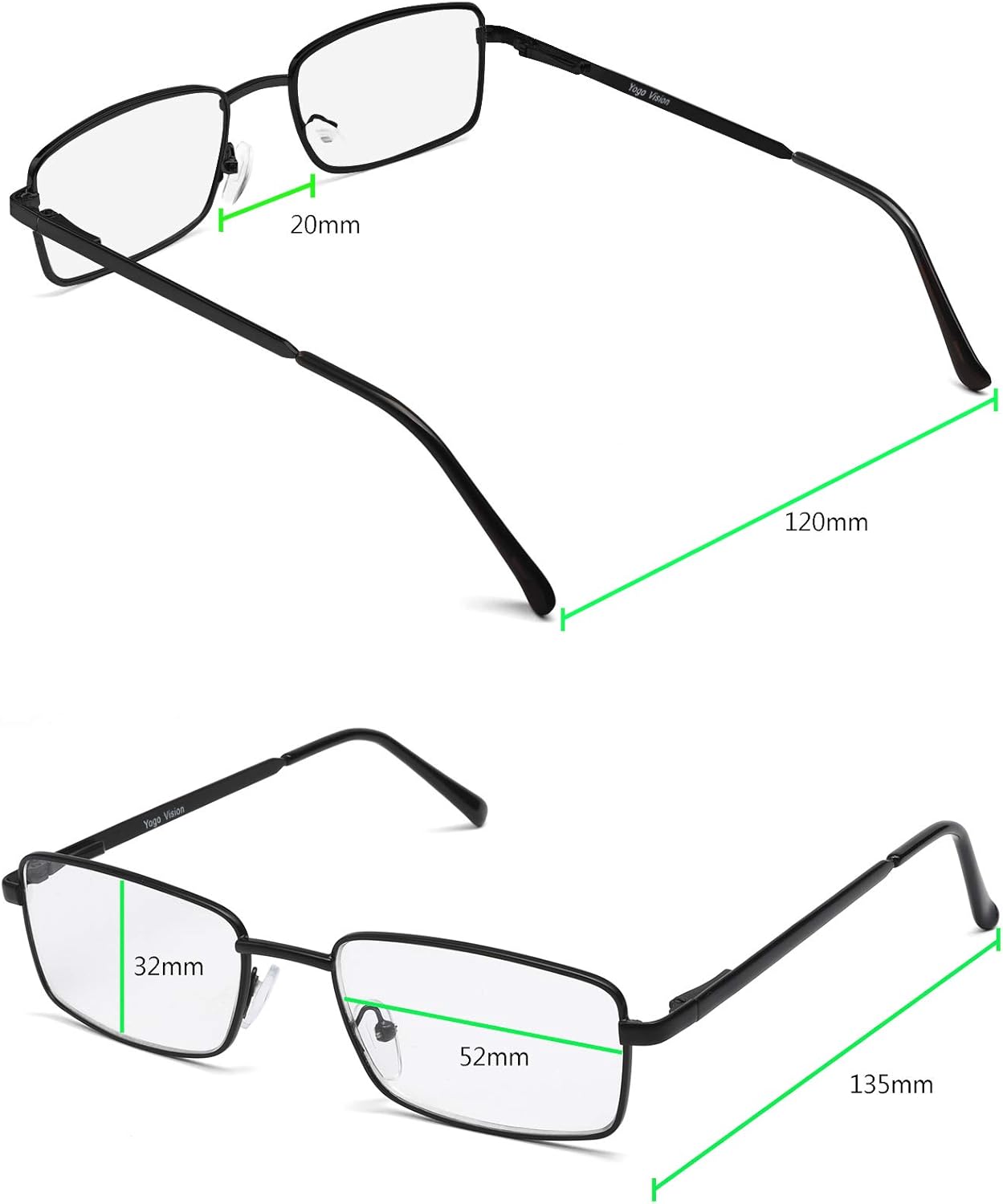 Success Eyewear Reading Glasses Set of 3 Metal Full Rim Glasses for reading for Men and Women - Image 3