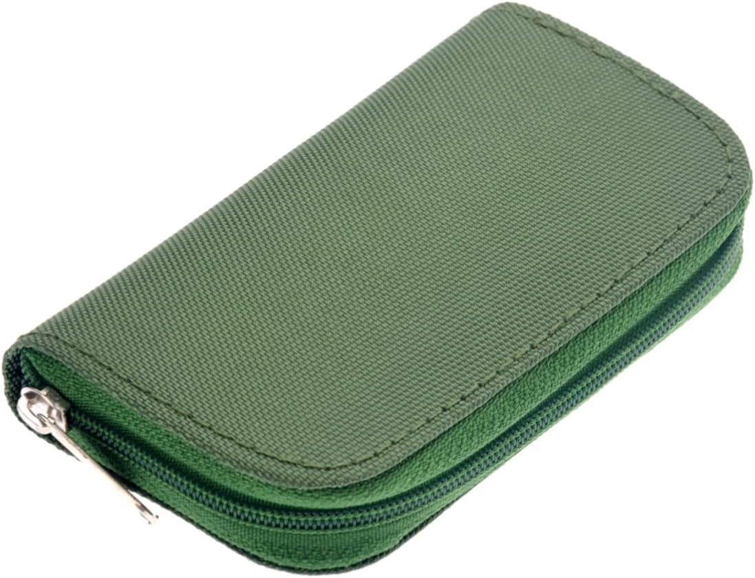 Portable 22 Slot Memory Card Holder Case with Zippered Closure