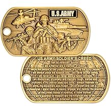 U.S. Army Soldiers Creed Dog Tag with Chain