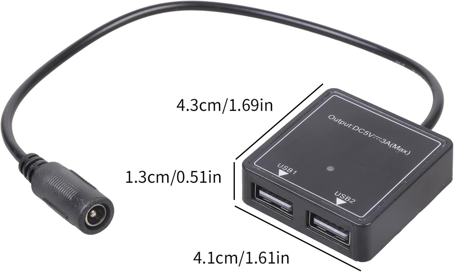 6V-30V to 5V3A Car DC5521 to Two USB Port Fast Power Adapter for Car Phone Solar Panel Power Adapter Scratch Resistance