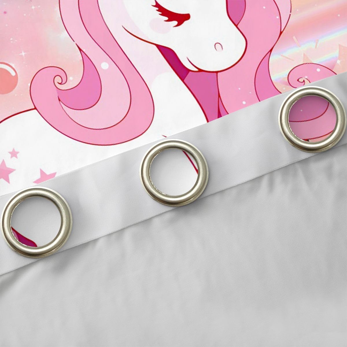 Erosebridal Unicorn Curtains for Girls Kawaii Rainbow Unicorn Curtains Drapes Unicorn Bedroom Decor for Girls Kids Cartoon Horse Darkening Curtains Ombre Unicorn Stars Window Treatments Pink 52"X84"