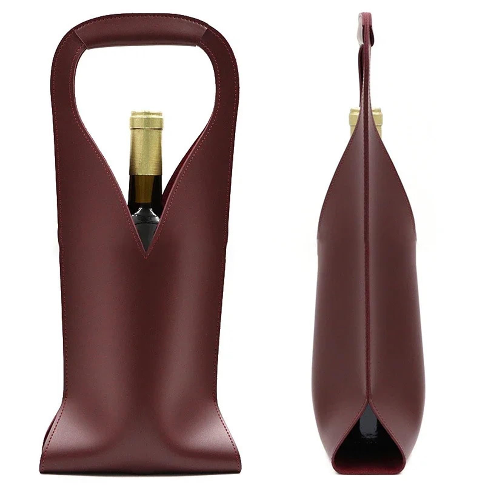 Weinbeutel Leather Wine Tote Carrier Double Layer