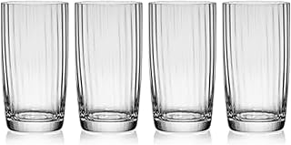Optic Set of 4 Highball Beverage Tall Glasses, 18 Ounce