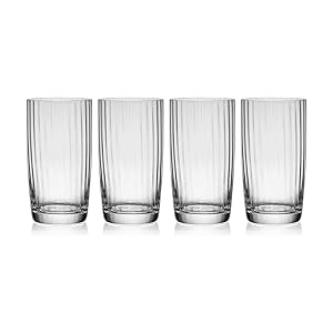 Mikasa Optic Set of 4 Highball Beverage Tall Glasses 18 Ounce