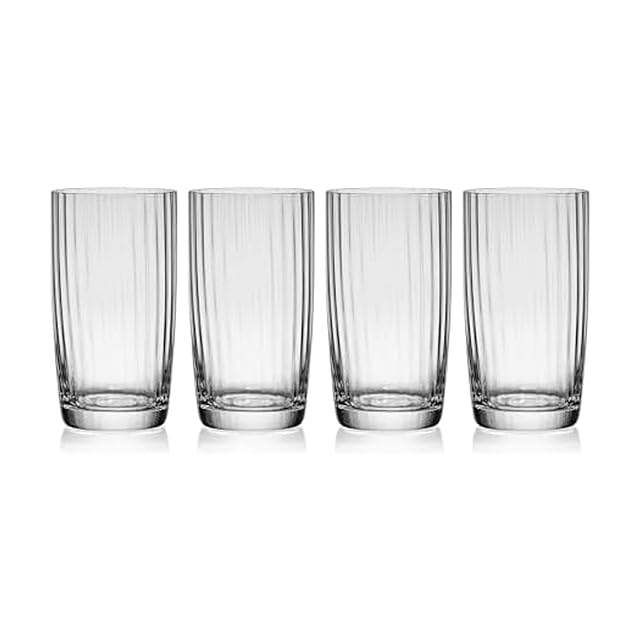 Mikasa Optic Set of 4 Highball Beverage Tall Glasses 18 Ounce