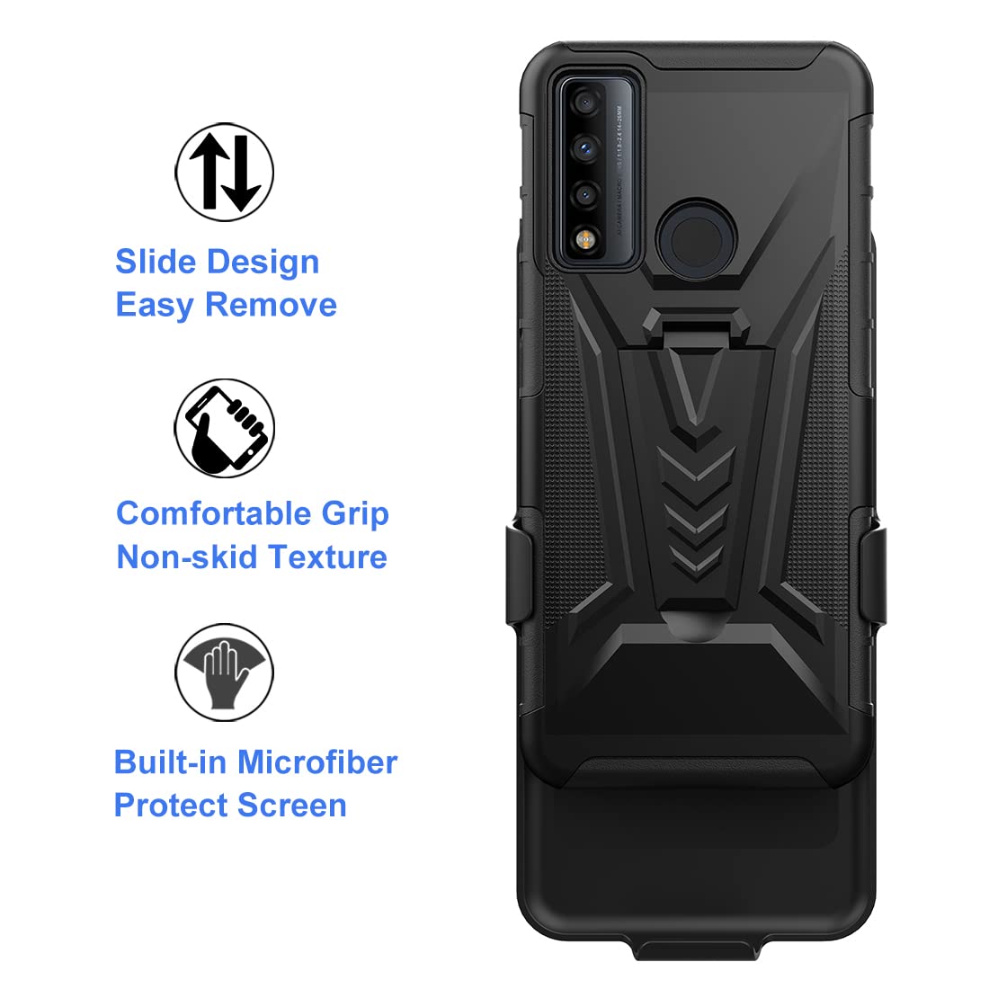 FZZSZS Funda Para TCL 20 SE Protector De Pantalla De Vidrio Templado Silicona Suave De Gel G 256944