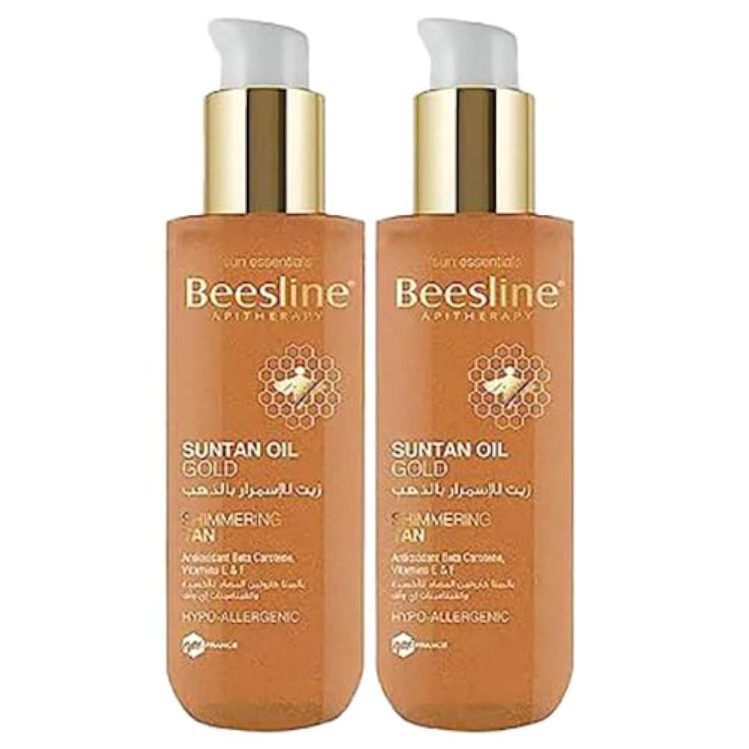 Beesline Shimmering Tan Gold Suntan Oil 200 ml, 2-Piece