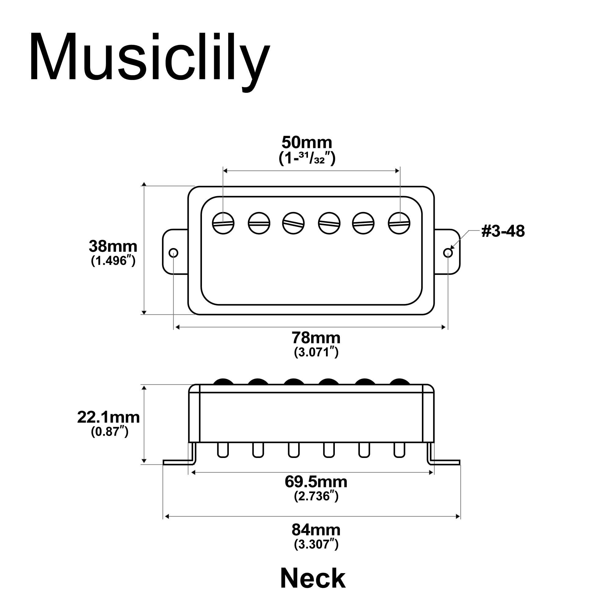 Artec VH59 Vintage Tone Covered Alnico 5 Humbucker Neck Pickup 7.4K for Les Paul Style Electric Guitar Nickel - Image 2