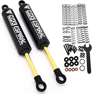 NHX RC 100mm Espiral Two Stage Internal Spring Damper Shocks (2) Black : Crawler