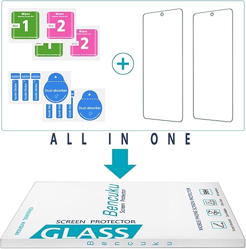 Miniatura 7 de HPTech - Protector de pantalla de vidrio templado diseñado para T-MOBILE REVVL 6 5G  RevVL 6 x 5G, antiarañazos, sin burbujas