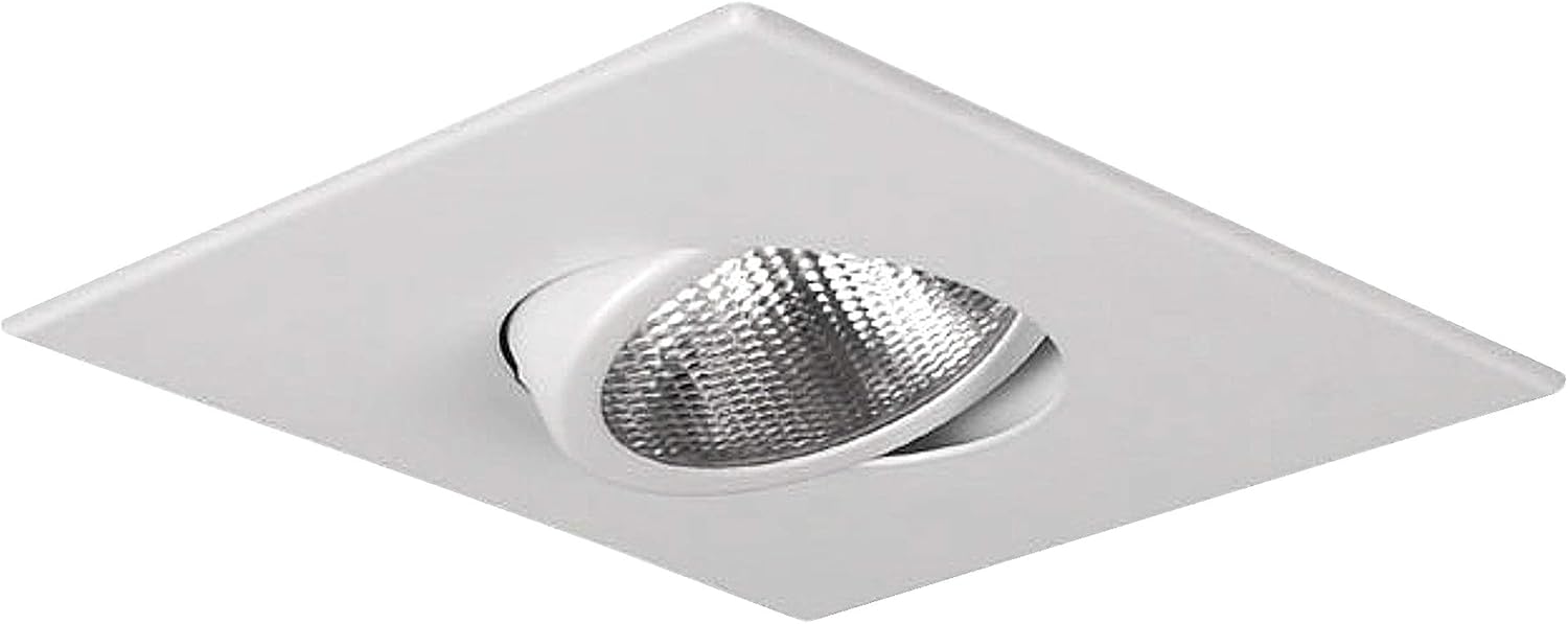 NICOR Lighting 4 inch White Gimbal Ring Square Trim, for 4 inch Housings (19523WH)