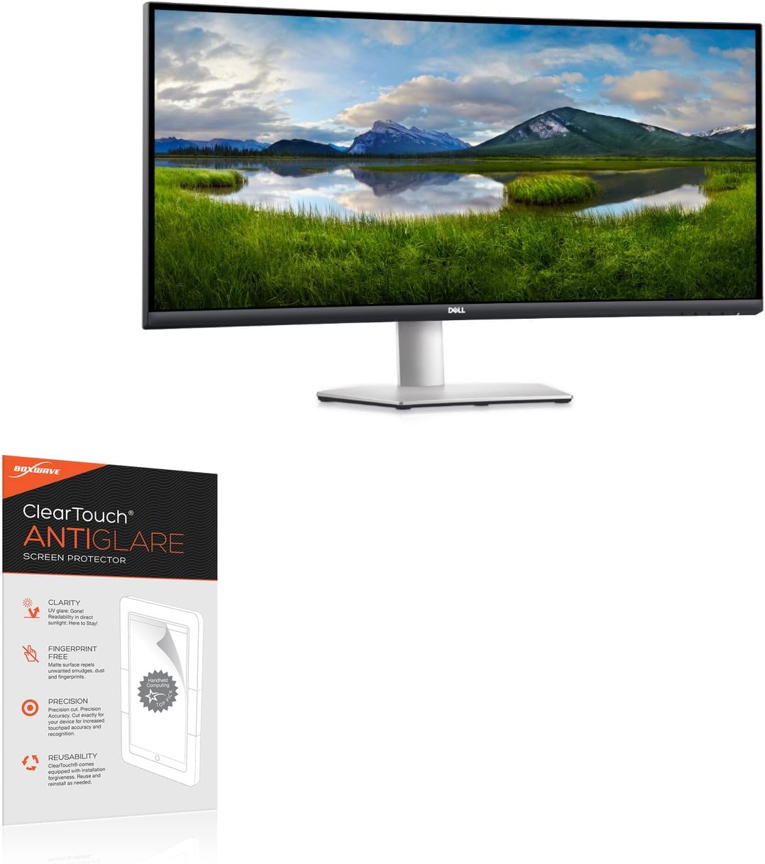 BoxWave Screen Protector Compatible With Dell 34 Curved Monitor (S3422DW) - ClearTouch Anti-Glare (2-Pack), Anti-Fingerprint Matte Film Skin