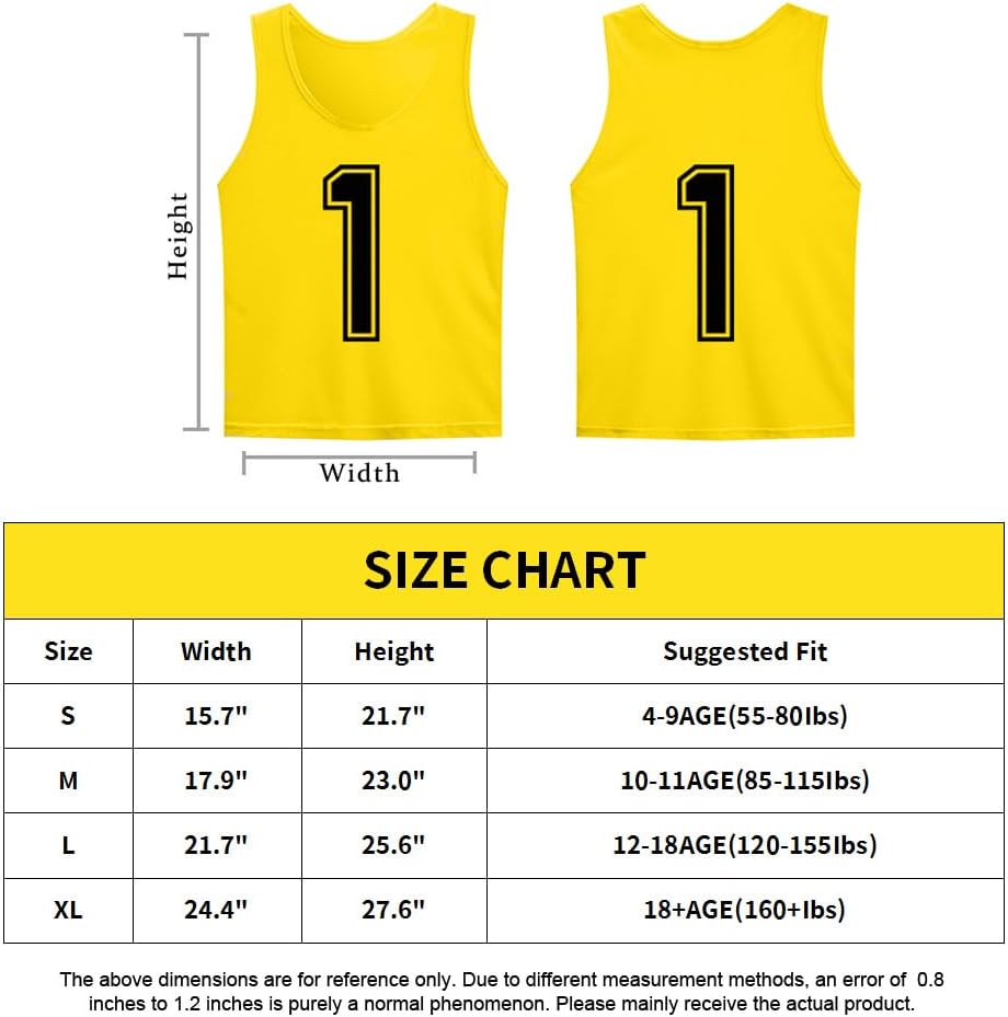 Saaifuu Sporttrikot Set - 12 Stück Trainingswesten Für Fußball, Basketball & Teamsport