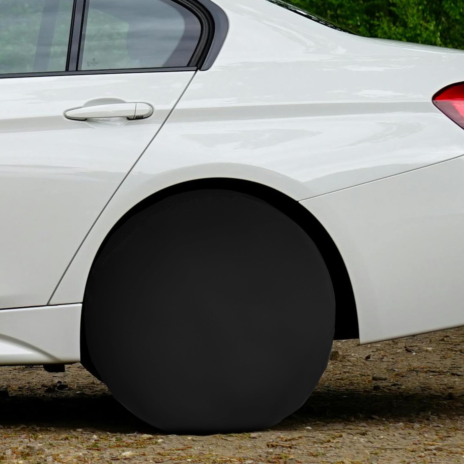 Cubiertas para Almacenamiento al Aire Libre y Uso Prolongado Aplicables de Tela Oxford Negra Protección Confiable de Neumáticos para Ruedas de Coche y Remolque