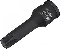 Vista 8 de uxcell T20 Impact Torx Bit Socket, 3/8" Square Drive 2.362 in Longitud CR-MO Tamaños métricos