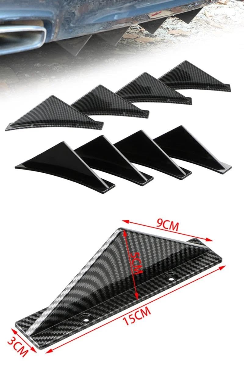 Spoiler Posteriore Auto Decorazione Universale In Carbonio Nero Lucido Decorazione Per Auto Paraurti Posteriore Per Auto Spoiler Diffusore Splitter Labbro Curvo(Black Flat)