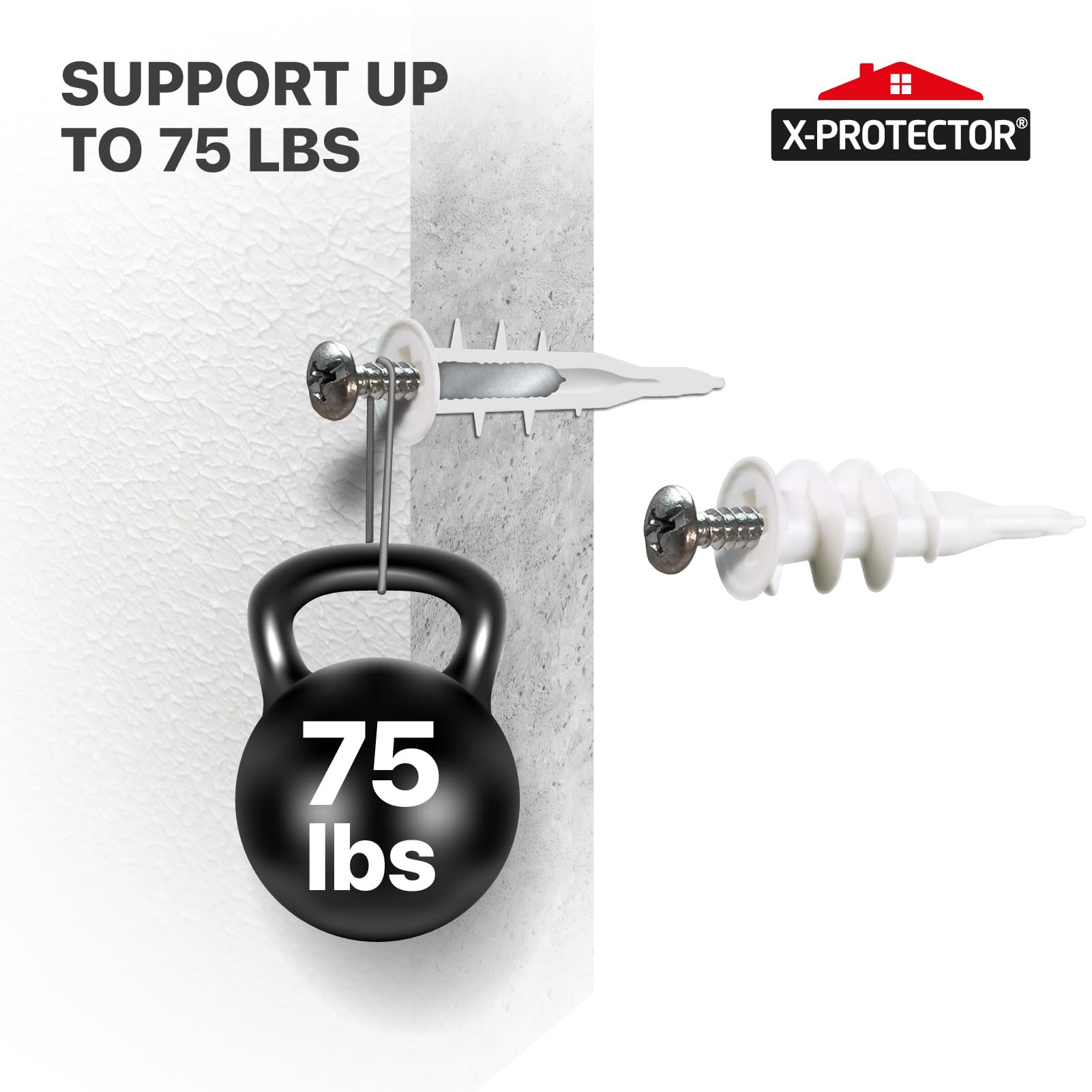 100-Pack Self-Drilling Drywall Anchors Kit – Metal Anchors With #6 X 1-3/8 Screws, Carbon Steel, Zinc Plated – No Drill Needed, For Plasterboard & Hollow Walls