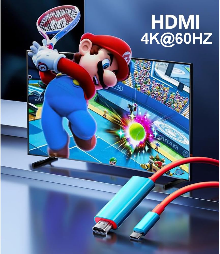 RREAKA Dock para Nintendo Switch OLED - Adaptador 2 en 1 con cable HDMI 4K, carga USB-C 100W, estación de carga portátil para viajes, Samsung Dex S23, MacBook