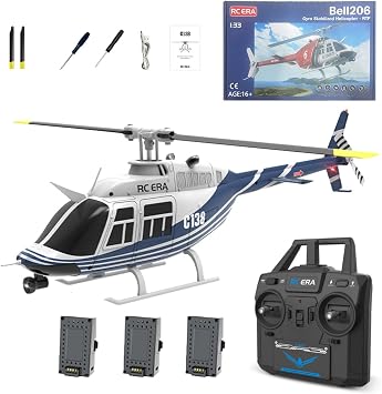 RC ERA C138 RC Helicopter with 6-axis Gyro, 2.4G 1/30 6CH RC Military Helicopter & 6G/3D Flips & One Key Take Off/Landing, Remote Control Airplane Toys for Adults Beginners - RTF