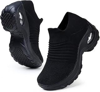 HKR Women's Walking Shoes: Arch Support, Non-Slip, Breathable Knit, Lightweight for Plantar Fasciitis Relief
