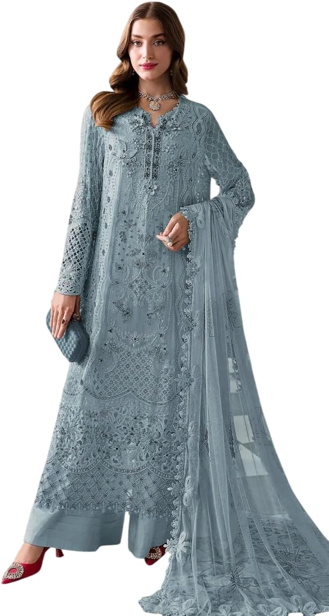 LV'S TRENDZ Designer Salwar Suit Material with Dupatta for Women | Embroidered Festive & Party Wear Dress Material