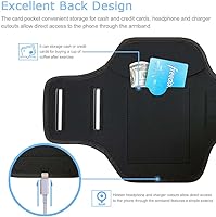 Vista 3 de Brazalete para iPhone 17 16 Pro, JEMACHE Gym Workouts Running Arm Band para iPhone 17/16/15/14/13/12 Pro (negro)