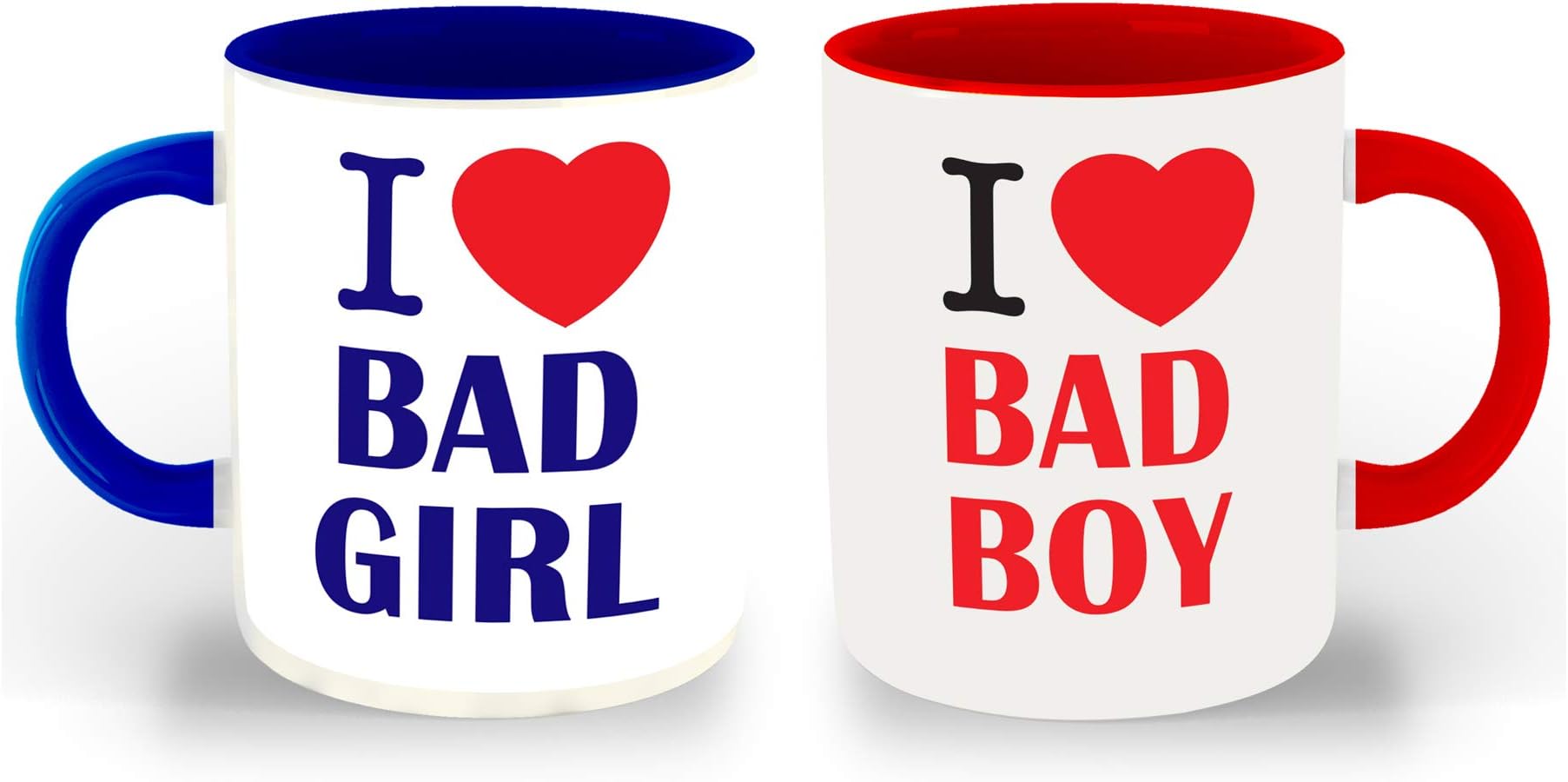 WHATS YOUR KICKLove|Anniversary|Birthday|Couple|Valentine Blue & Red Inner Colour Set of 2 Coffee Mug- Gift for Boyfriend, Gift for Girlfriend, Anniversary, Lover Gifts, Unique Gifts (Multi 10)