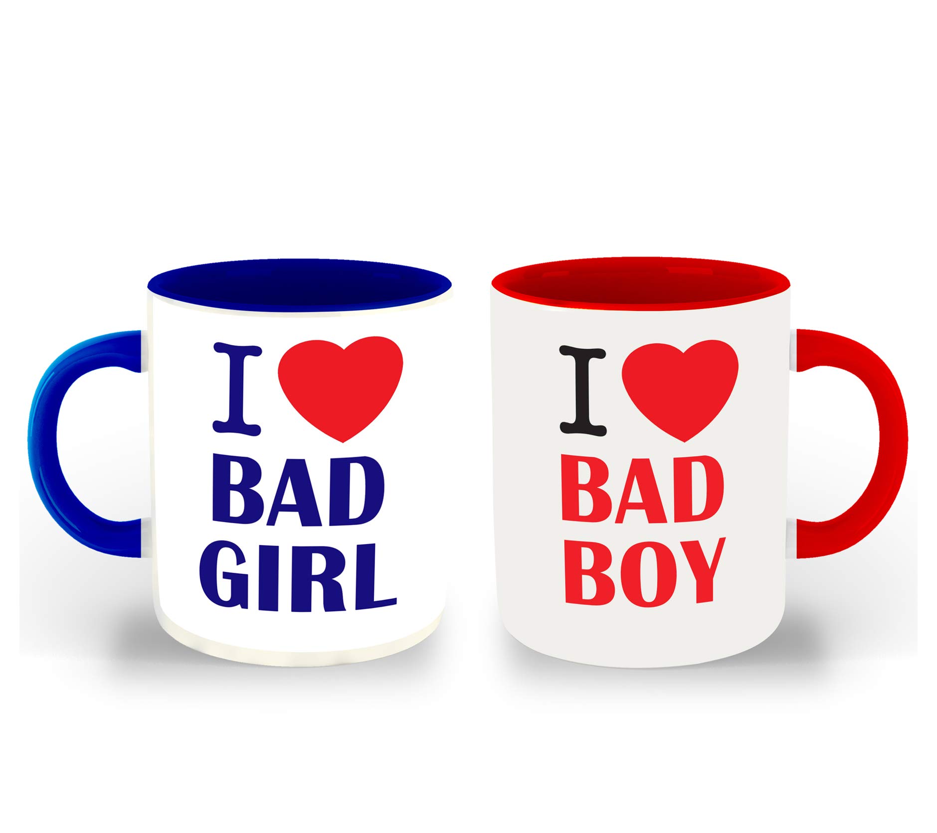 WHATS YOUR KICKLove|Anniversary|Birthday|Couple|Valentine Blue & Red Inner Colour Set of 2 Coffee Mug- Gift for Boyfriend, Gift for Girlfriend, Anniversary, Lover Gifts, Unique Gifts (Multi 10)