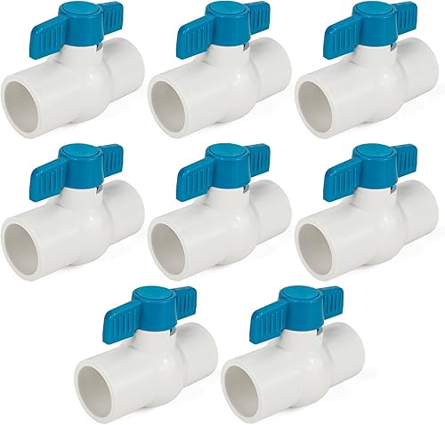 GASHER Interruptor de cierre de la válvula de bola del PVC de 4PCS de 12 pulgada para la piscina, manija de la válvula de bola azul, válvula de