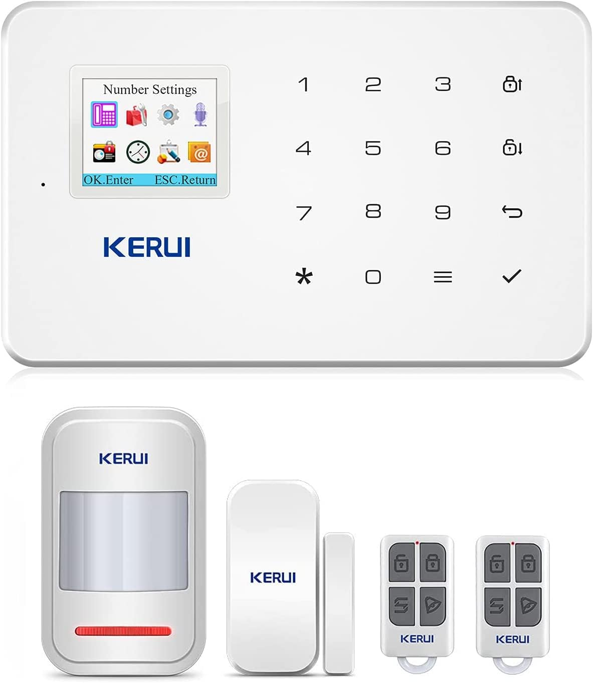 Kerui G18 iOS/Android App Wireless Security/Surveillance System GSM - Magnetic Window Sensor, Motion Detection, IP Camera & Infrared Cameras