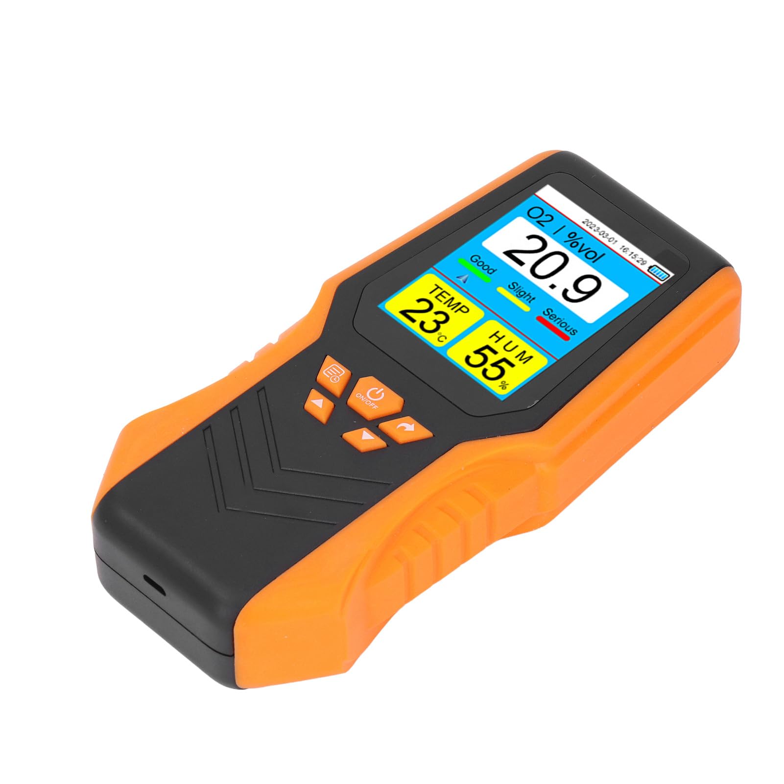 FTVOGUE Rilevatore di O2 Portatile, Misuratore di Ossigeno Portatile con Display LCD con Dati di Temperatura e umidità per Uso Interno Ed Esterno