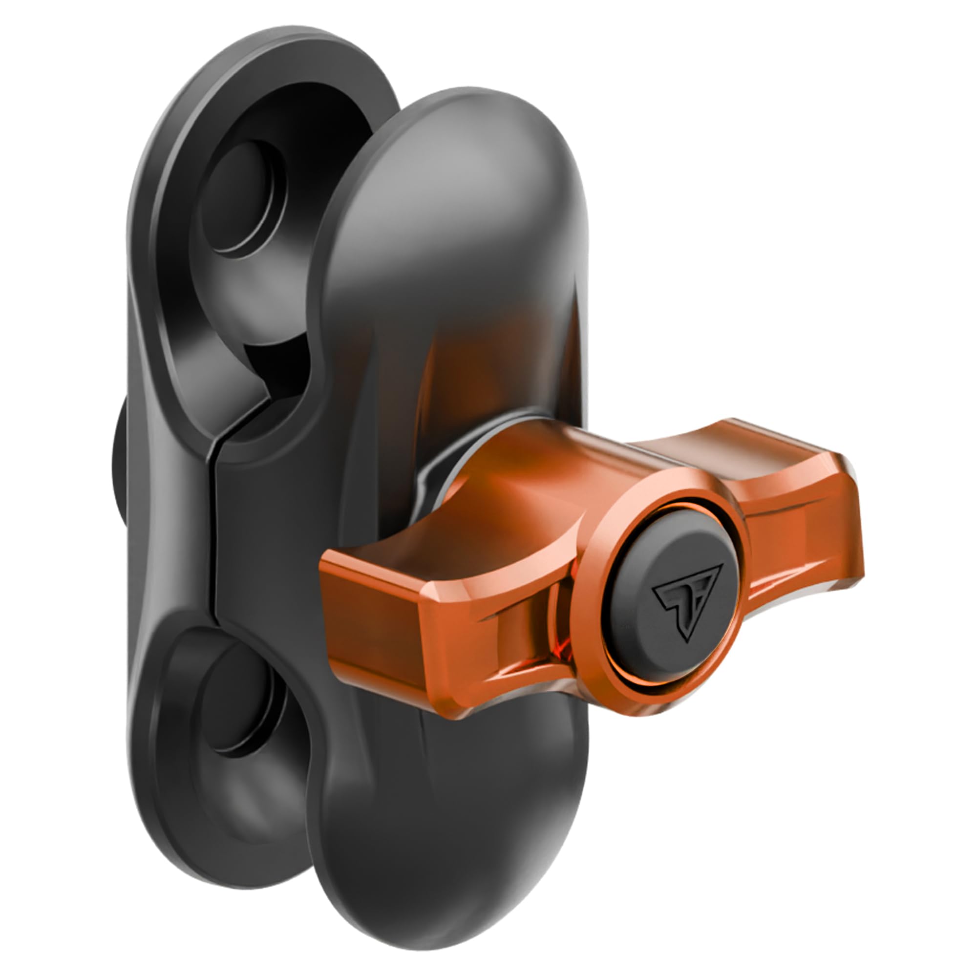 Tackform 2" Long Metal 20mm Ball and Socket Arm DuraLock 20 Series | Dual 20mm Sockets with Optional Anti-Theft Knob | Black with Orange Billet Accent Kit