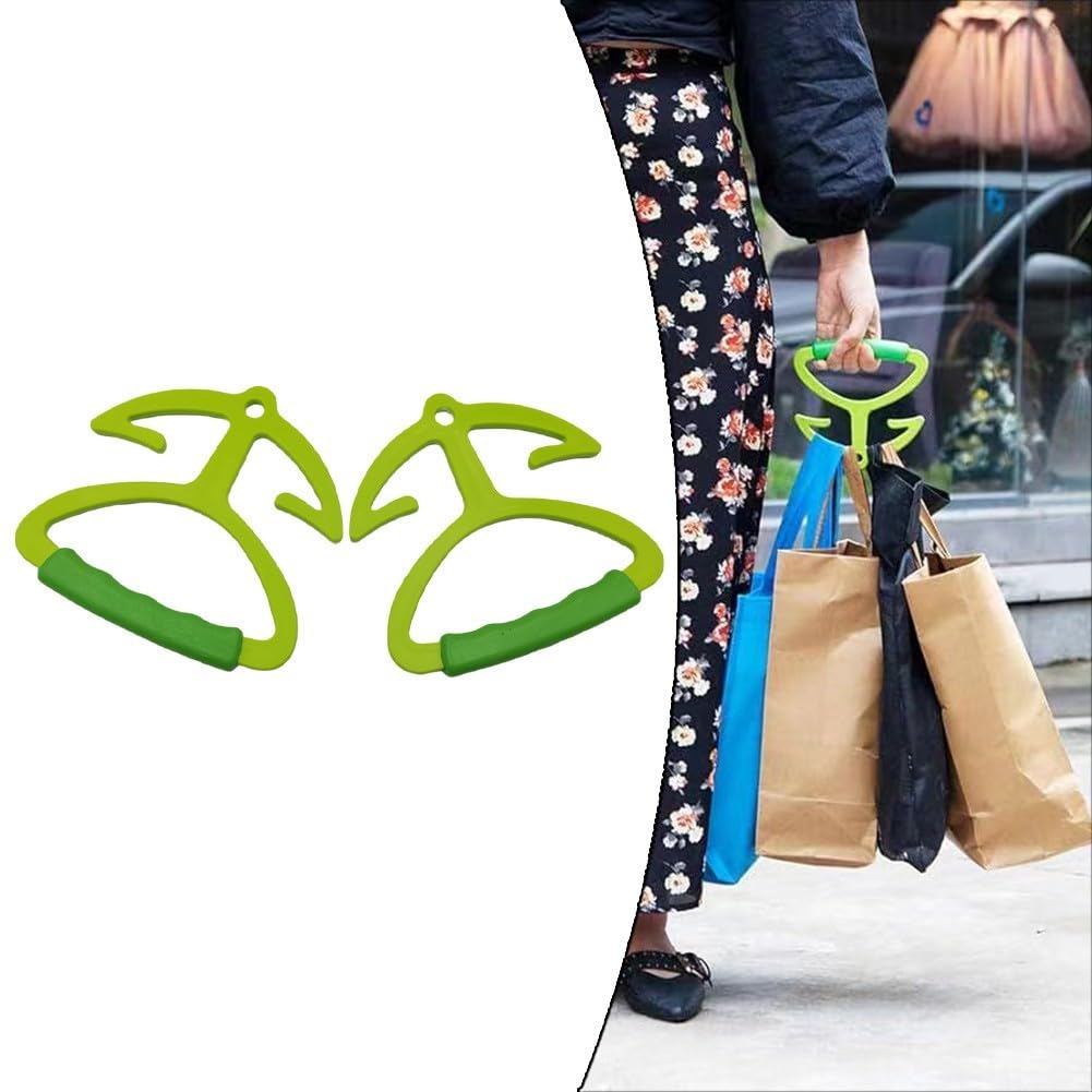 Honseadek Confezione da 2 supporti per sacchetti della spesa, impugnatura morbida, ABS TPR, per carichi fino a 36,3 kg, comodo da trasportare, per generi alimentari
