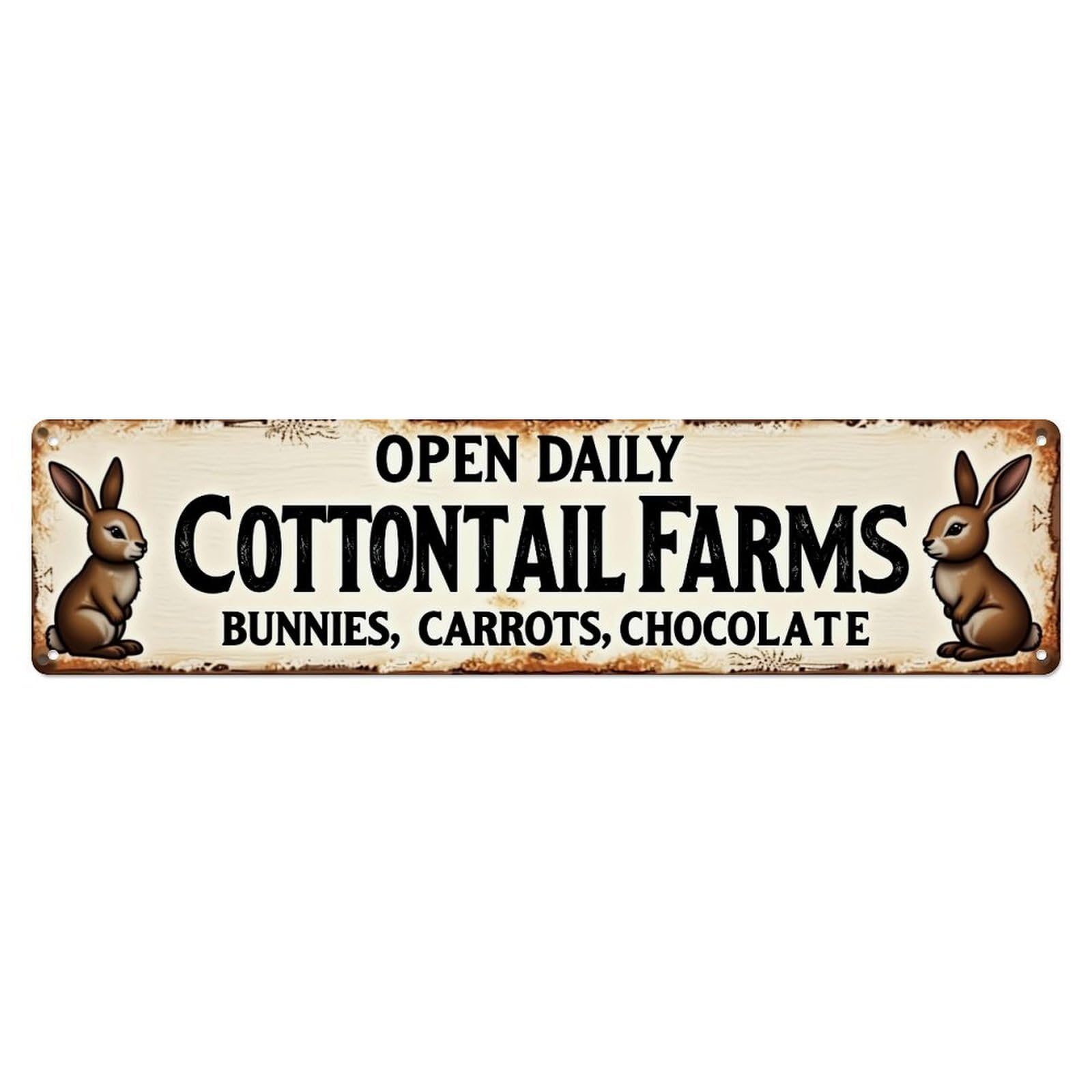 Cottontail Farms Bunny Sign Metal Tin Sign Plaque