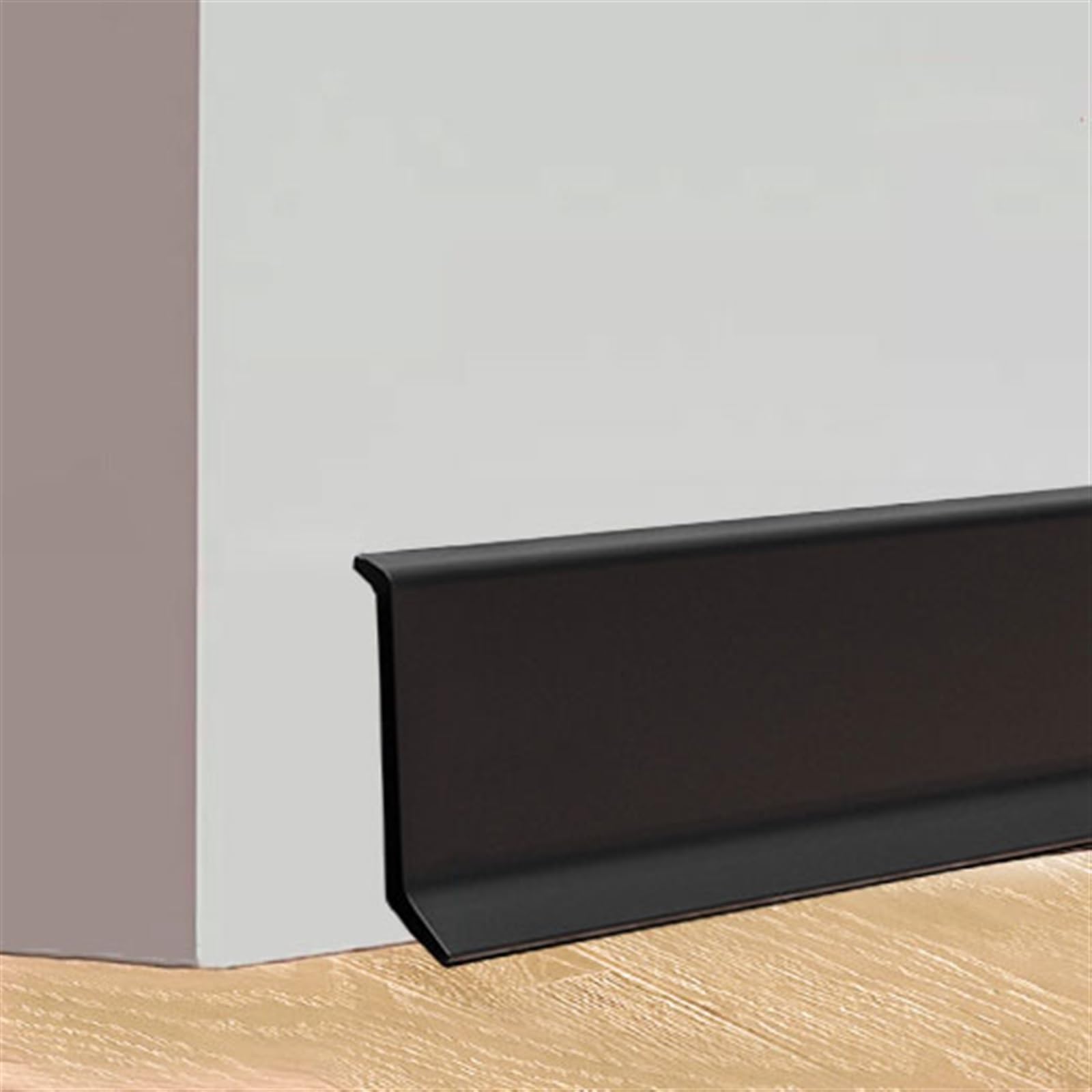 Moldura de pared autoadhesiva negra de 5 metros para zócalos y esquinas