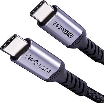 1m USB 4 Cable, SUMPK 240W USB C Cable, 40Gbps High Speed Data Transmission, Compatible with Thunderbolt 4, Thunderbolt 3, Display, iPhone 15 Pro Max Single 8K/Dual 4K Display | Compatible with Thunderbolt 4, Thunderbold 3, Display, and iPhone 15 Pro Max AA8K/Dual 4K Display