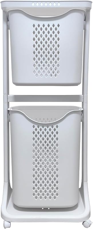 Laundry Basket Bathroom Multi-layer Clothes Storage Basket Household, Simple Kitchen Shelf Fruit Stand (2 Layers)