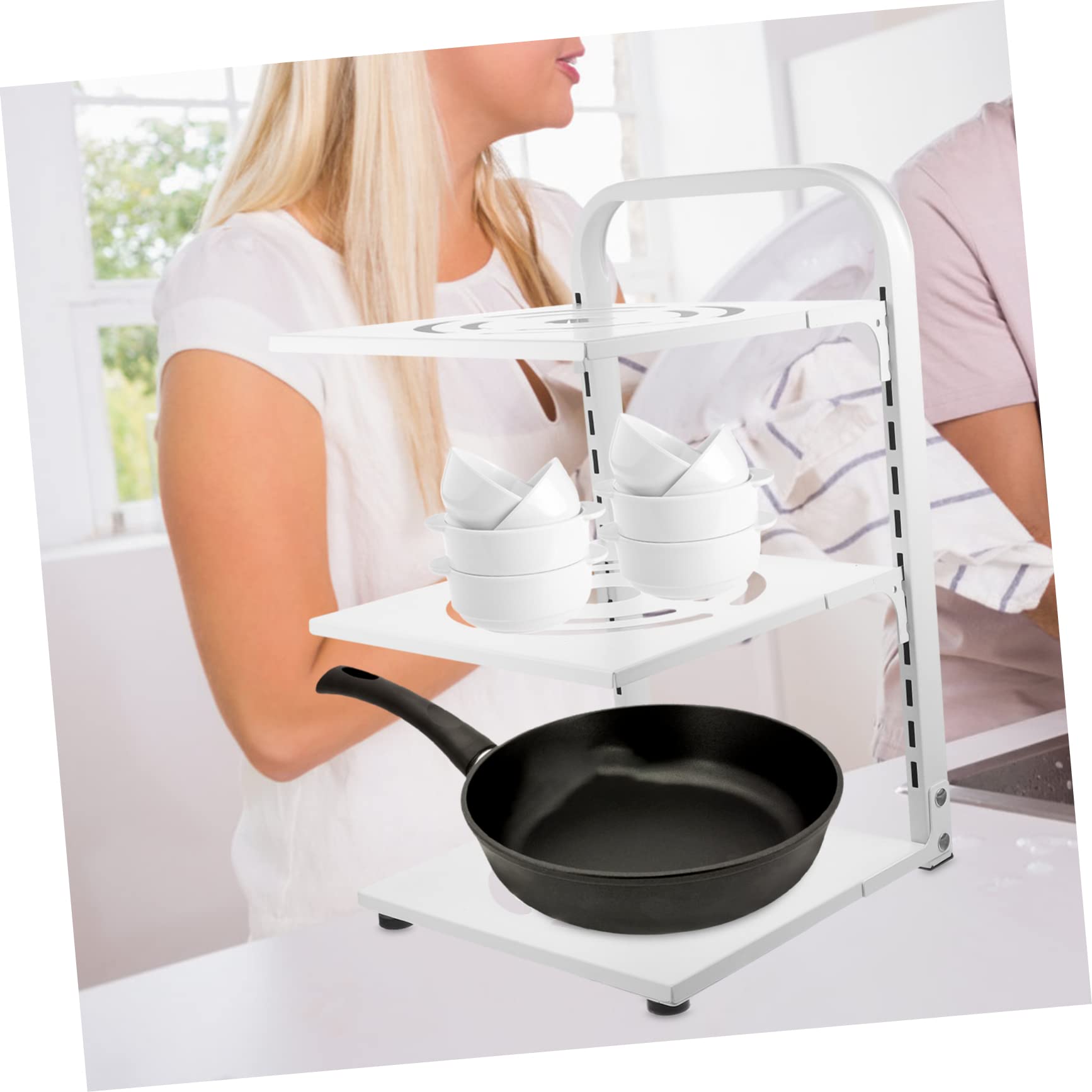 PRETYZOOM Organizador Ajustable De Ollas y Sartenes Rejilla De Encimera Resistente y Duradero