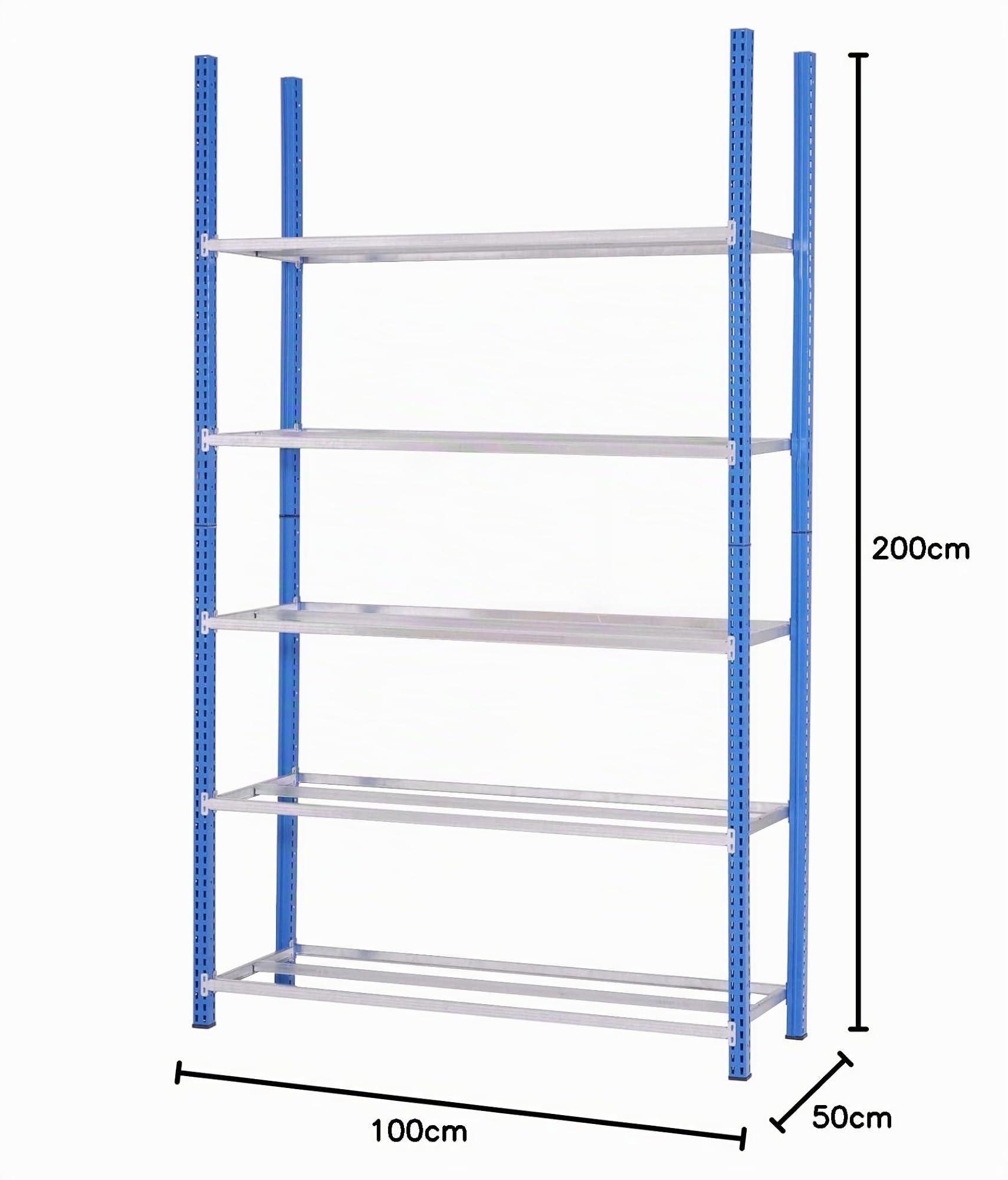 Provost Rayonnage Tubulaire Axel 5 Niveaux - Elément départ - H200cm x L100cm x P50cm