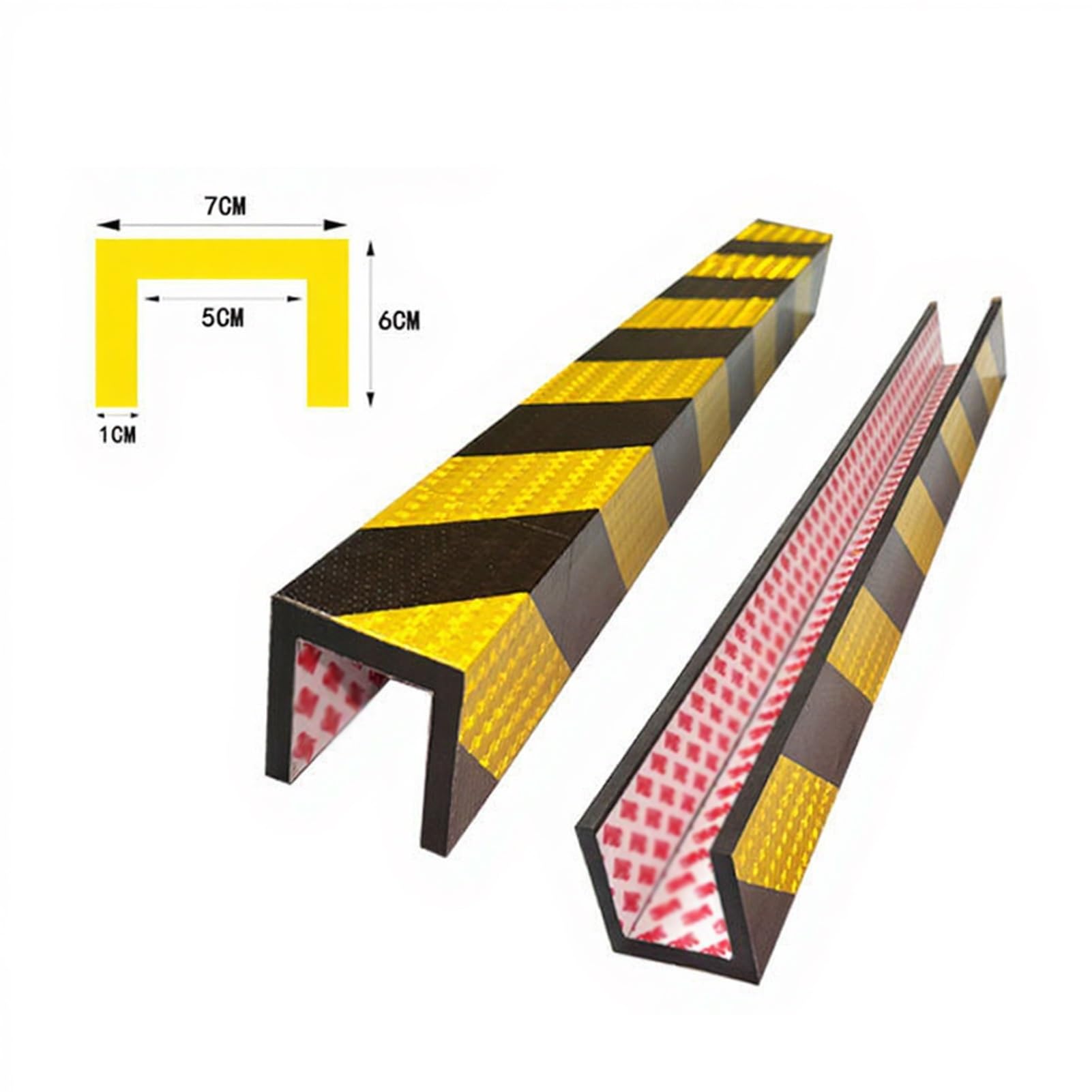 Protector de bordes de espuma, almohadillas de seguridad en forma de U con rayas reflectantes, protectores de esquina autoadhesivos para paredes, protección de bordes industriales, 30 unidades
