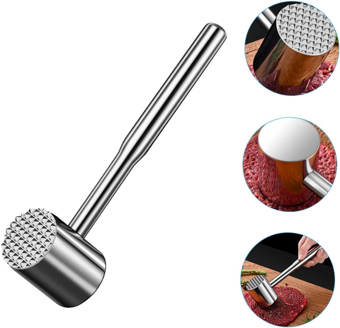 KICHOUSE Dual-Sided Meat Tenderizer Mallet Tool Heavy-Duty Meat Hammer for Tenderizing Steak Beef Chicken and Pork Professional Kitchen Accessory Non-Slip Handle Easy to Clean
