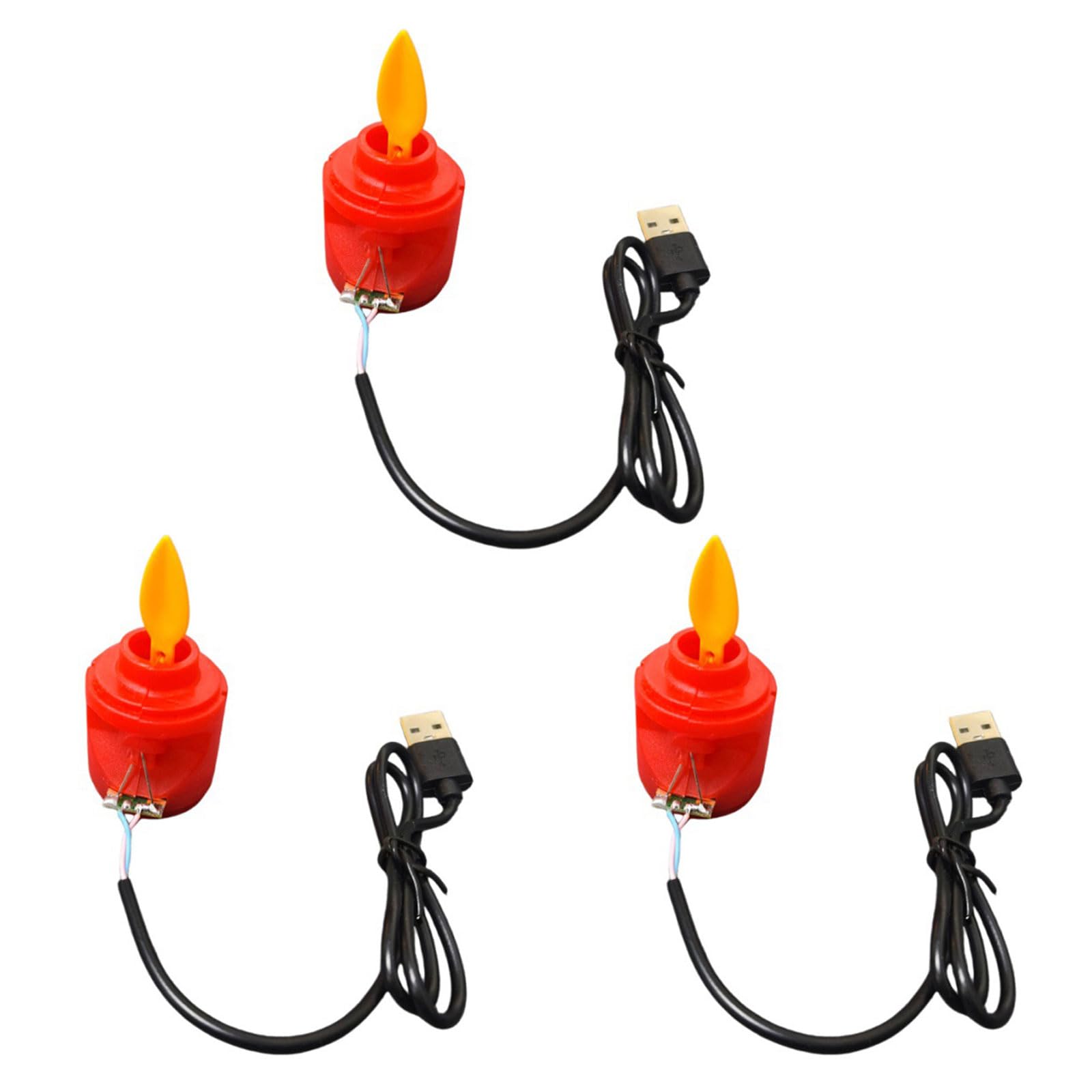 Nucelit Realistic Flameless LED Flickering Light with USB Power Plastics LED Light for Home Decorating and Parties Portable Electronic