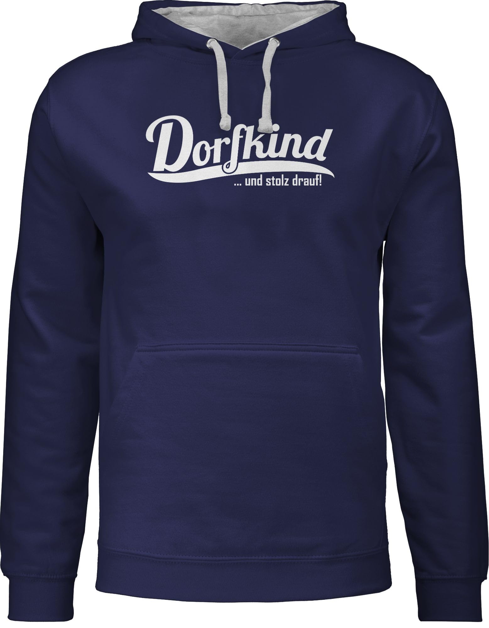 Shirtracer - Pullover Herren Frauen Hoodie Kontrast zweifarbig - Sprüche Statement mit Spruch - Dorfkind und stolz Drauf I Landleben I Dorfkinder
