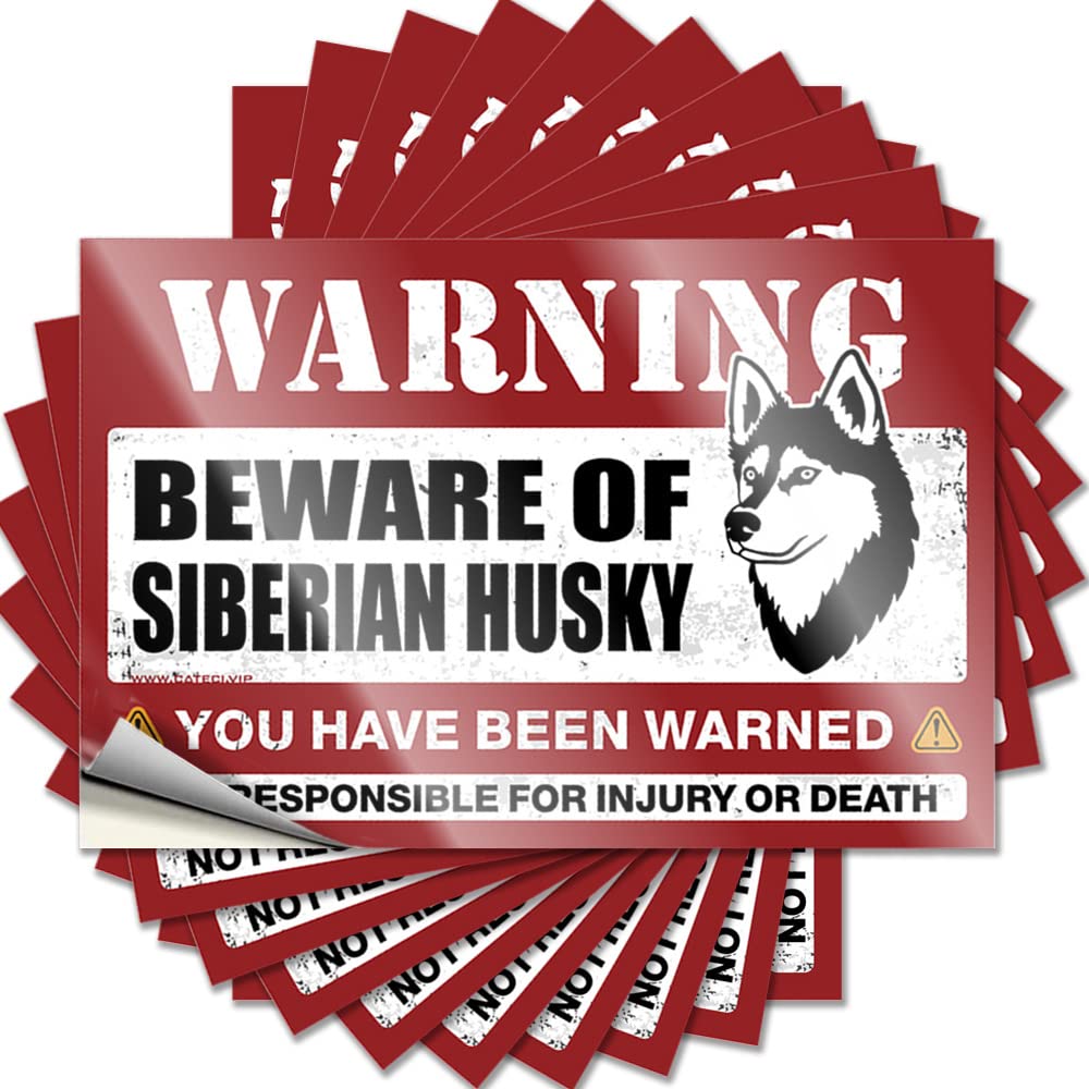 Spring Outdoor Decor Case Bumper | Beware of Siberian Husky Motivational for Teacher Decor(6X9CM)