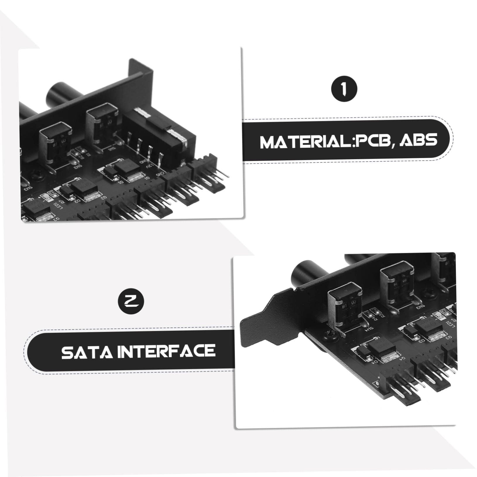 Mobestech 5stücke Desktop Computer Fan Hub Pin Lüftersteuerung Mit Stufenloser Geschwindigkeitsanpassung Für Pc-gehäuse Leiser Betrieb Verbesserte Kühlleistung Und Präzise