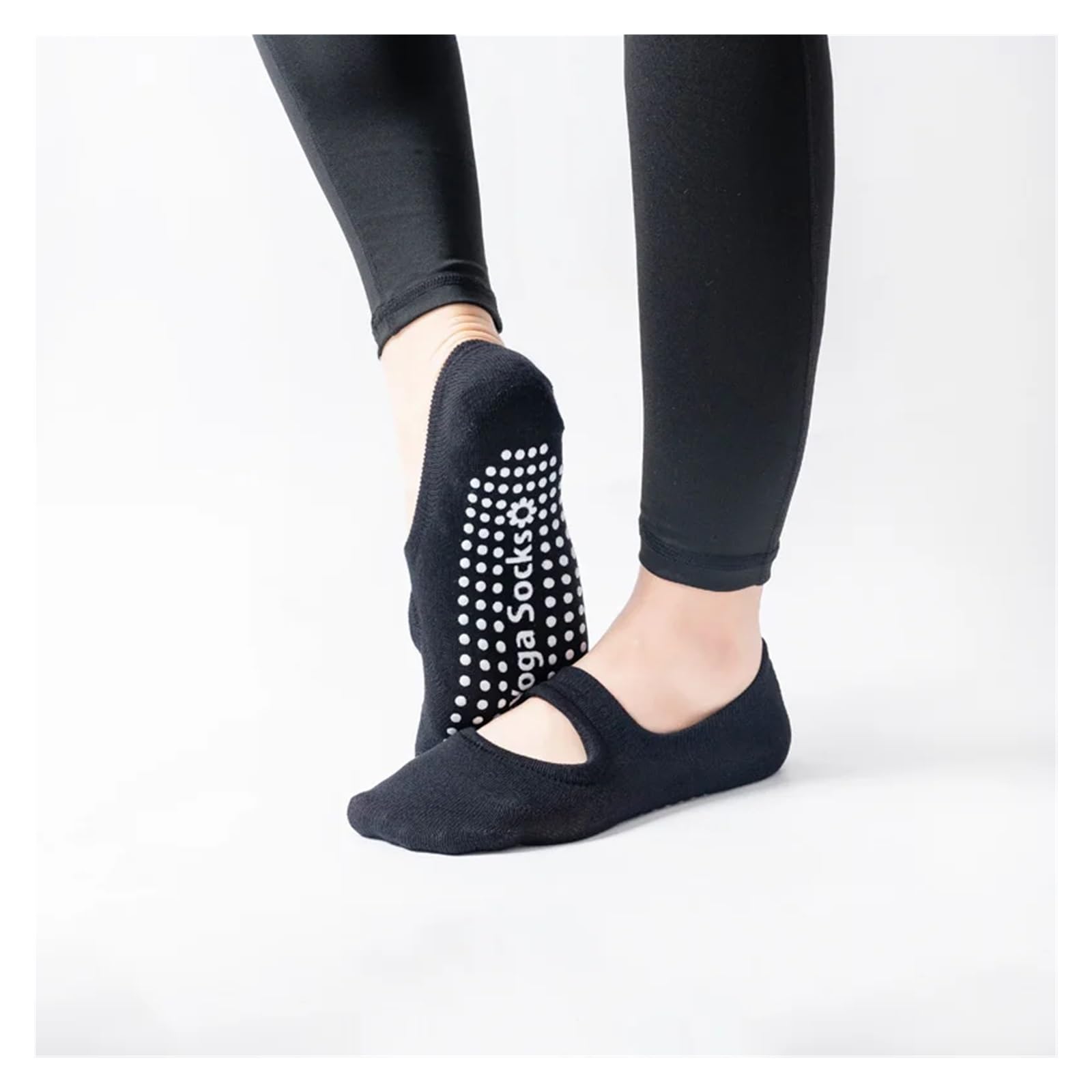 Calcetines Pilates Yoga Calcetines de Yoga transpirables for mujer, medias antideslizantes de silicona for Pilates, algodón, sin espalda, for Fitness, baile, Ballet, zapatillas deportivas(Light Green)